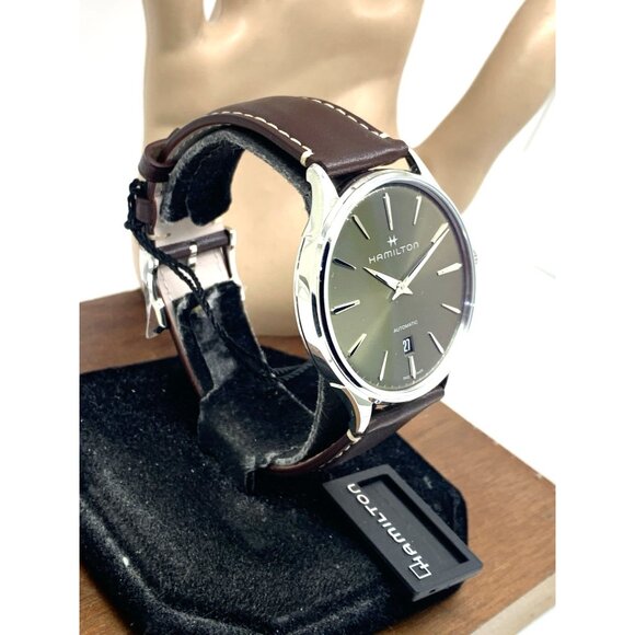 Hamilton Men's Watch H38525561 Swiss Automatic Green Dial Leather Band 40mm - Picture 15 of 15